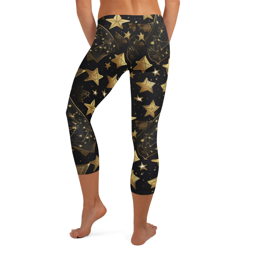 Gilded Constellation on Capri Leggings — Back