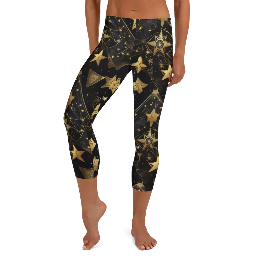 Gilded Constellation on Capri Leggings — Front