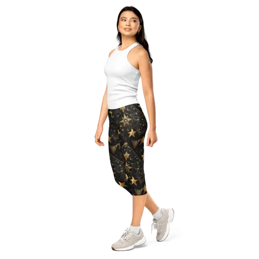 Gilded Constellation on a Capri Leggings