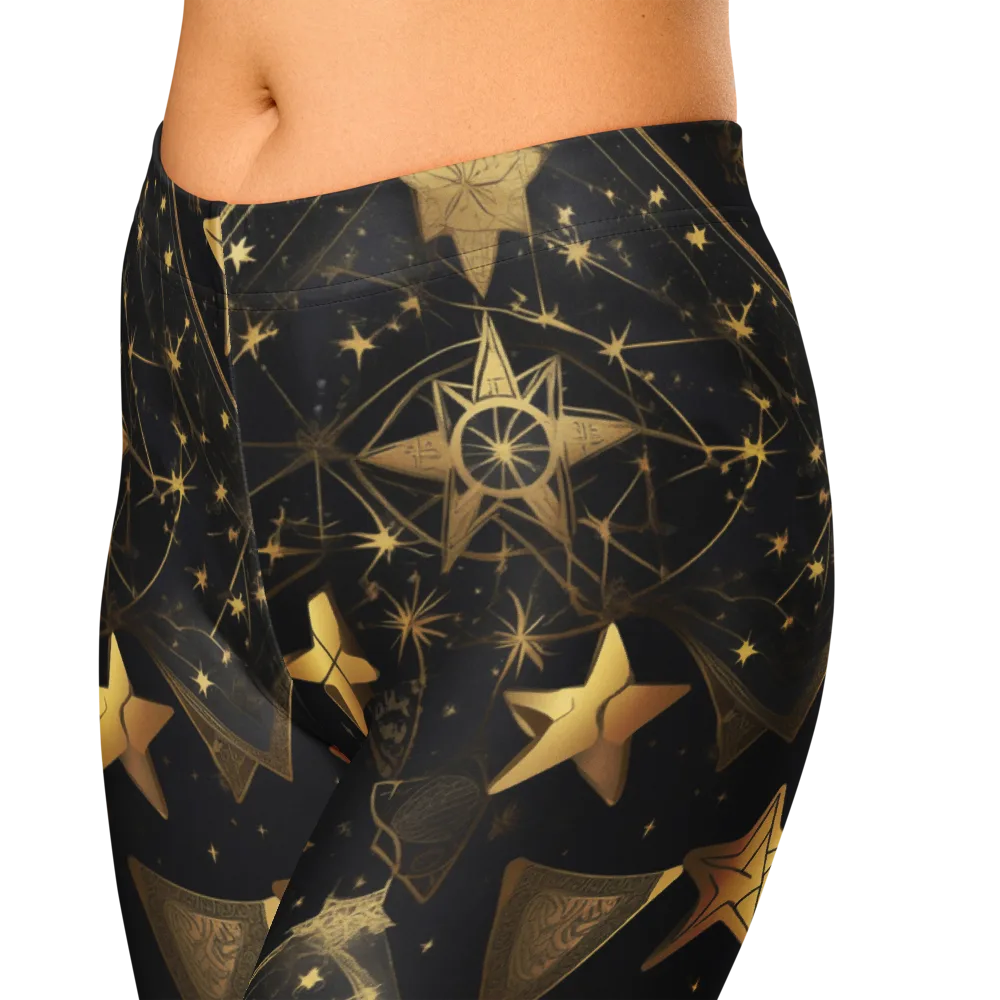 Gilded Constellation on Capri Leggings — Zoomed-in