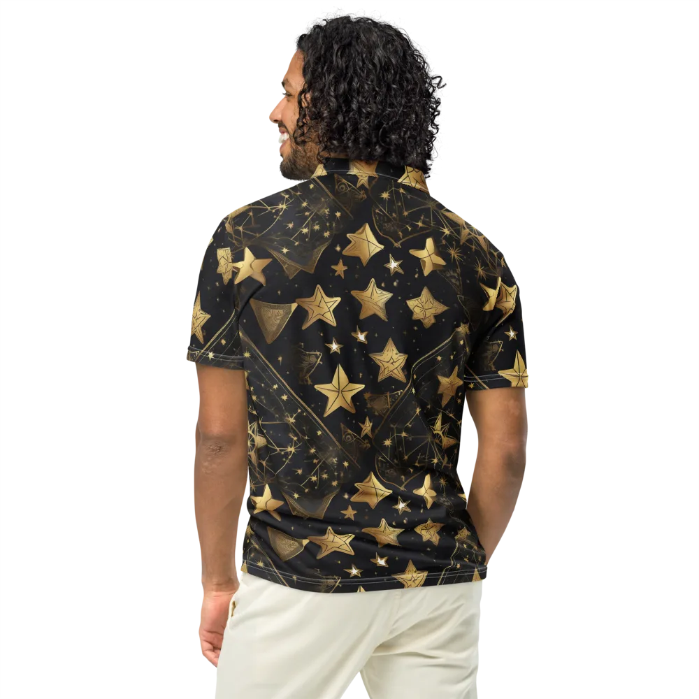 Gilded Constellation on Men's Slim Fit Polo Shirt — Back
