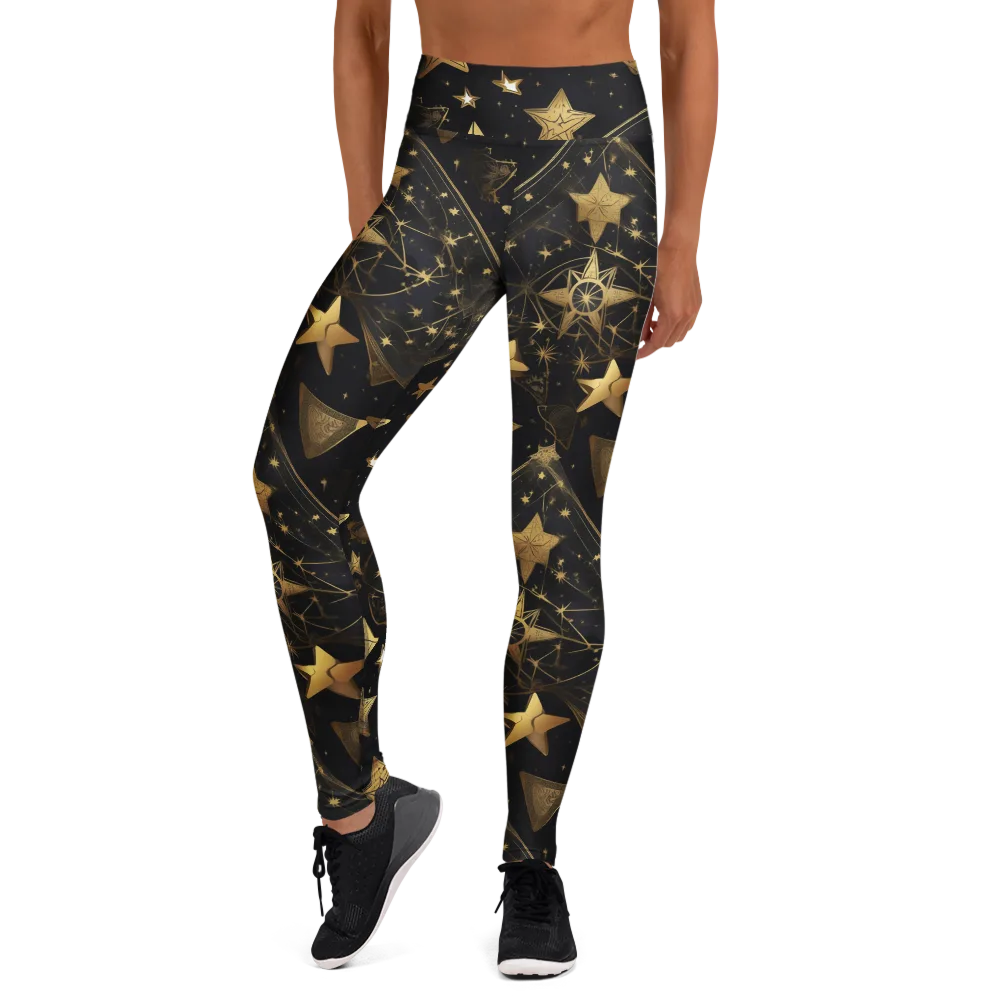 Gilded Constellation on Yoga Leggings — Front