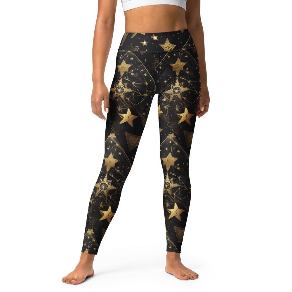 Gilded Constellation on Yoga Leggings — Front
