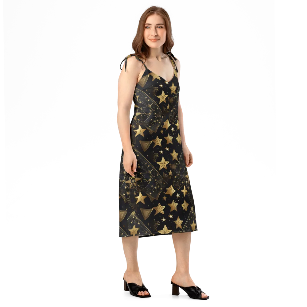 Gilded Constellation on Slip Dress — Right Front