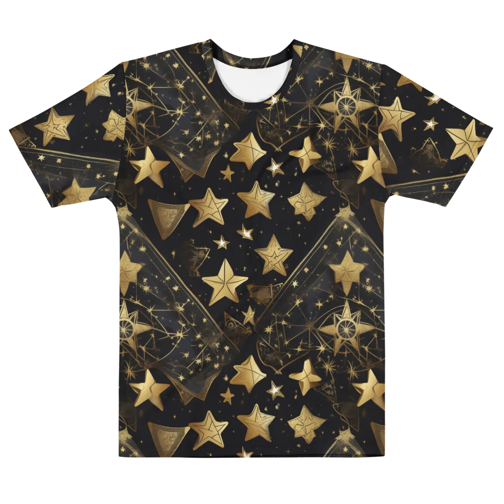 Gilded Constellation on Men's Cotton Crew Neck T-Shirt — Front
