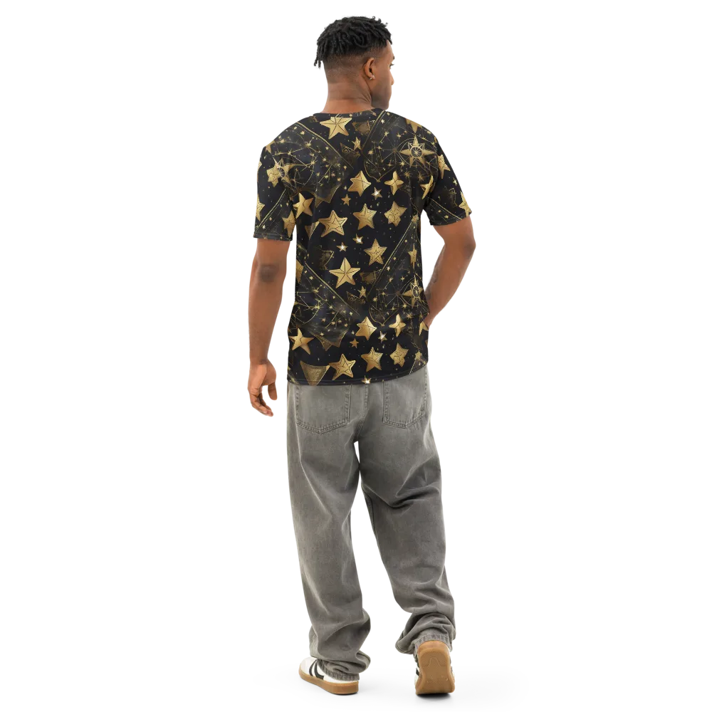 Gilded Constellation on Men's Cotton Crew Neck T-Shirt — Back