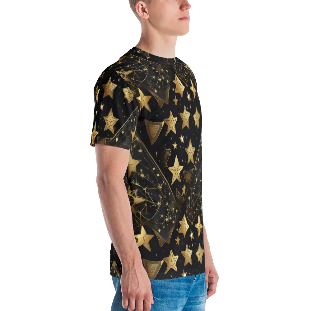 Gilded Constellation on Men's Crew Neck T-Shirt — Right