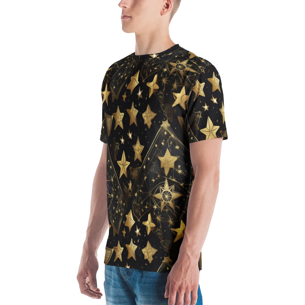 Gilded Constellation on Men's Crew Neck T-Shirt — Left