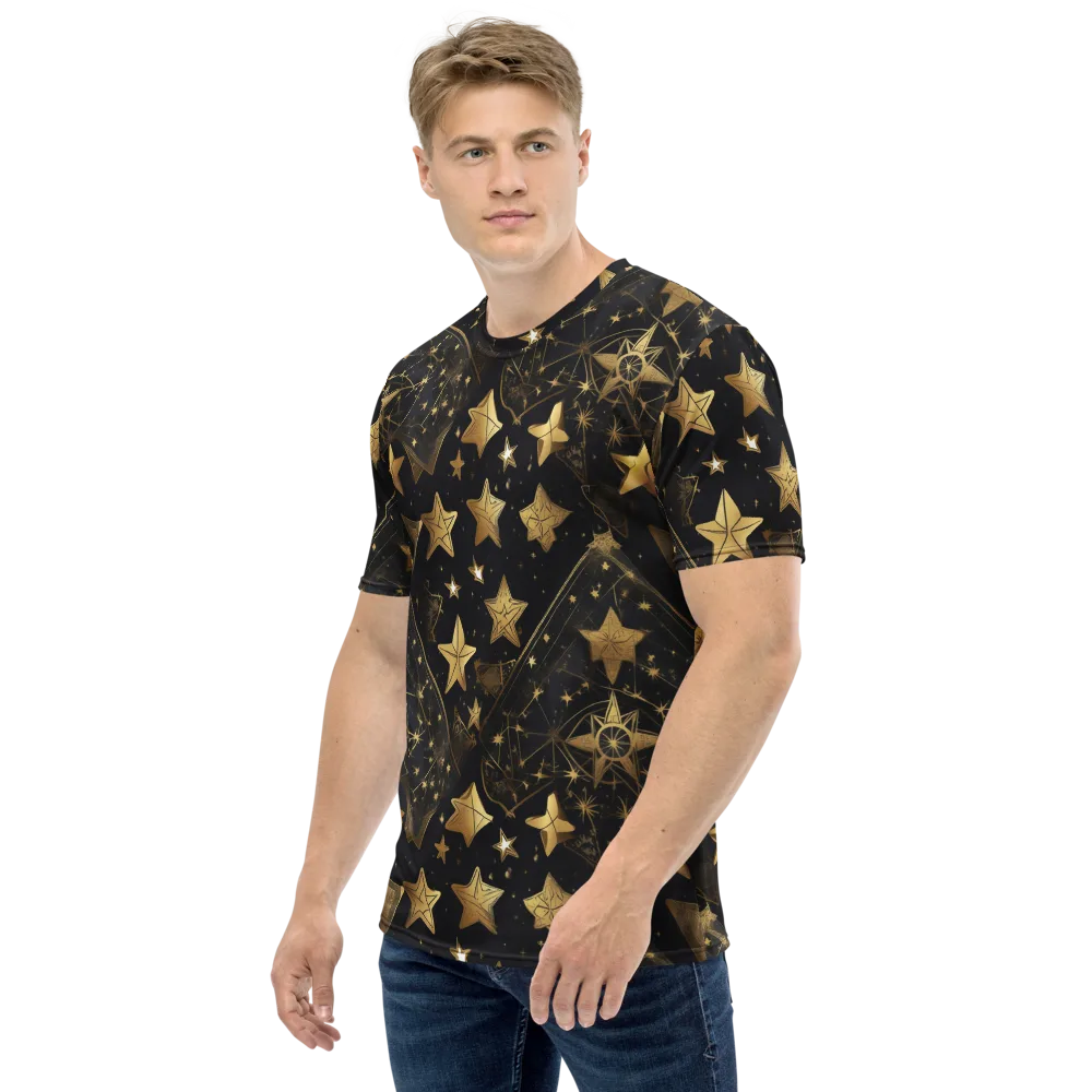 Gilded Constellation on Men's Crew Neck T-Shirt — Left