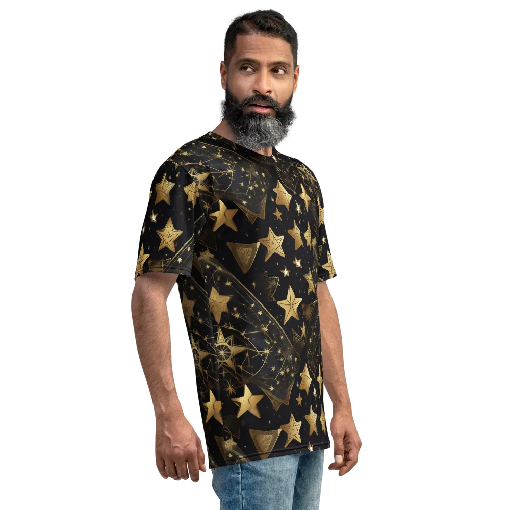 Gilded Constellation on Men's Crew Neck T-Shirt — Right
