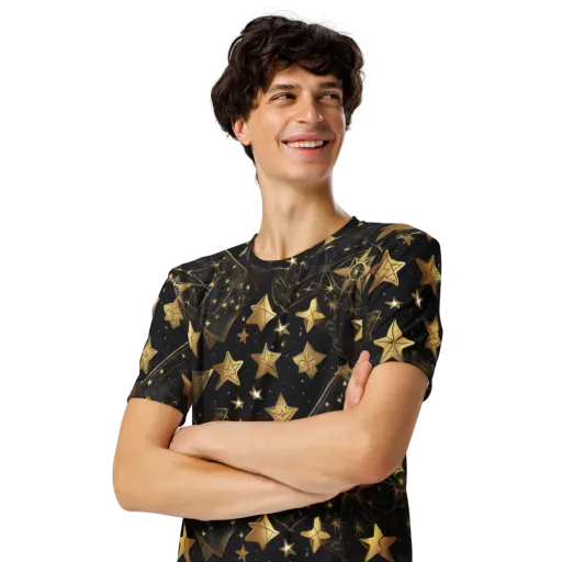 Gilded Constellation on a Men's Crew Neck T-Shirt