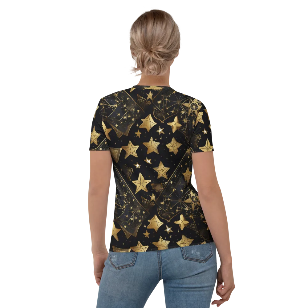 Gilded Constellation on Women's Crew Neck T-Shirt — Back