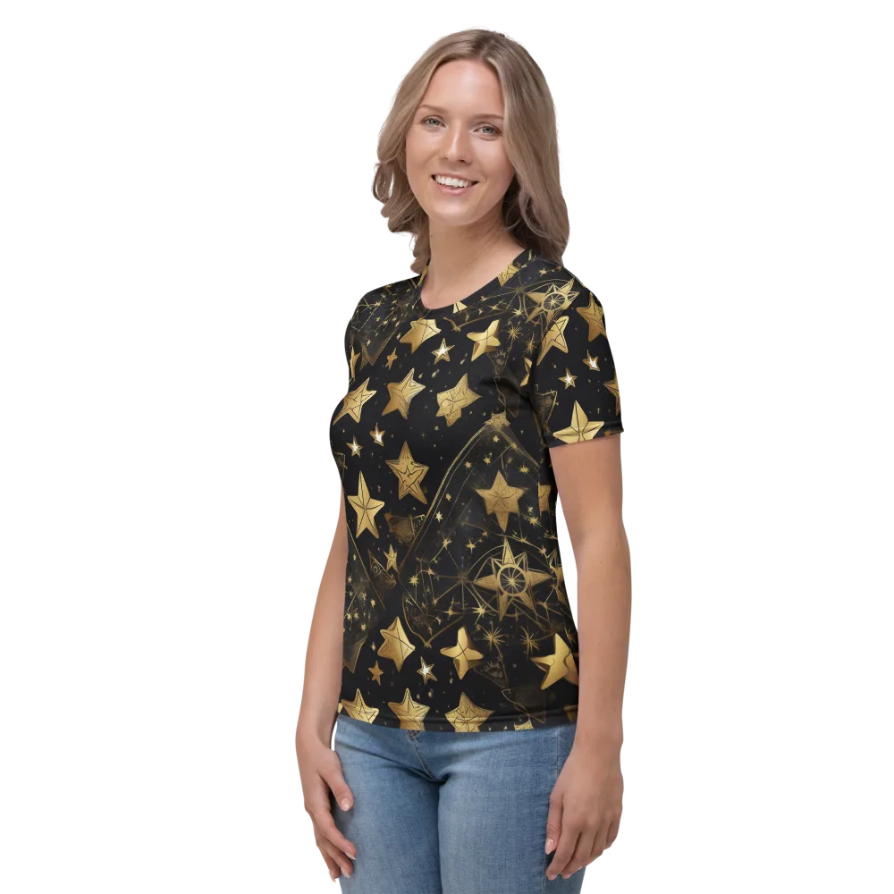 Gilded Constellation on Women's Crew Neck T-Shirt — Left