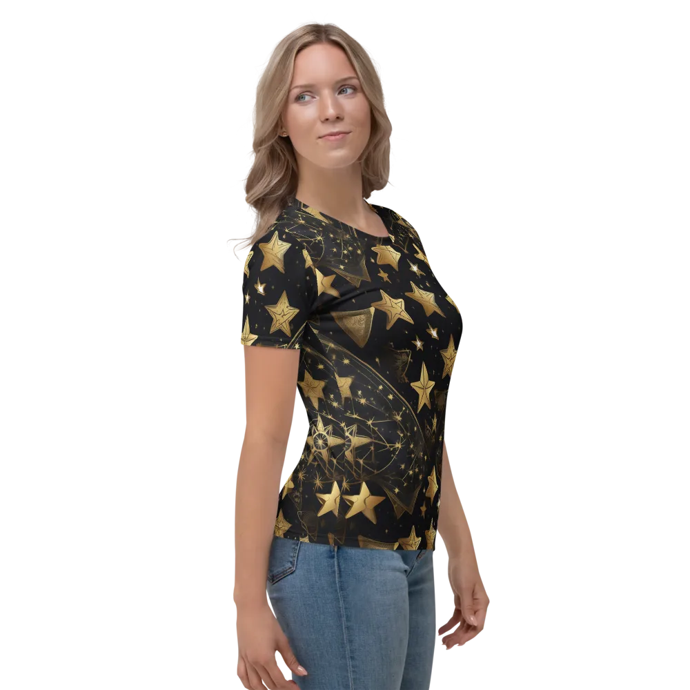 Gilded Constellation on Women's Crew Neck T-Shirt — Right