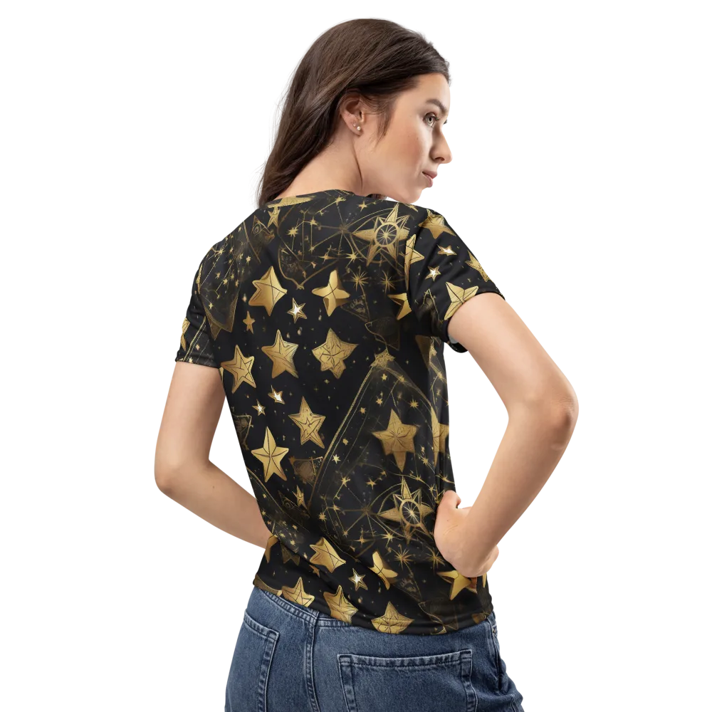 Gilded Constellation on Women's Crew Neck T-Shirt — Back