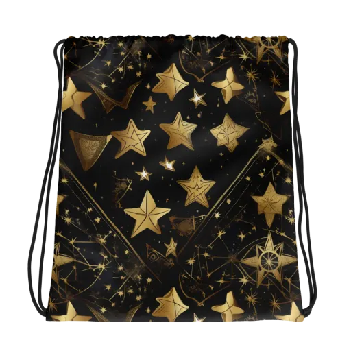 Gilded Constellation on a Drawstring Bag
