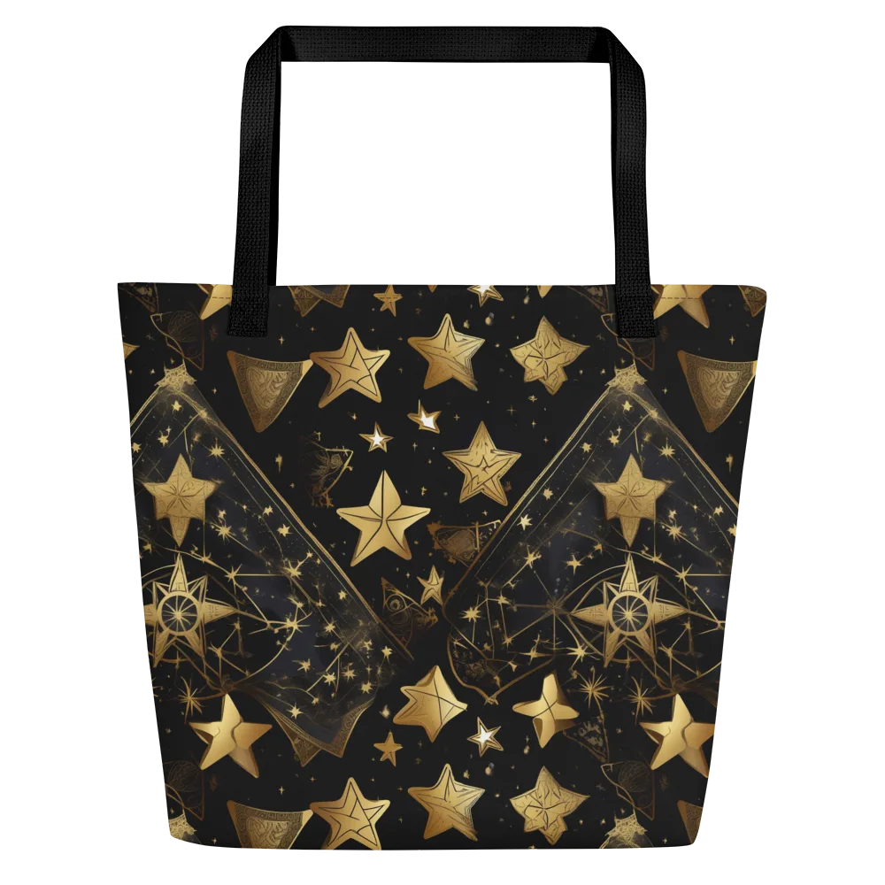 Gilded Constellation on Large Tote Bag W/ Pocket — Front