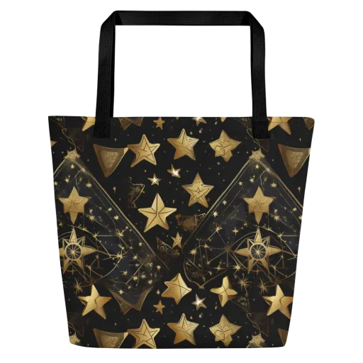 Gilded Constellation on a Large Tote Bag W/ Pocket