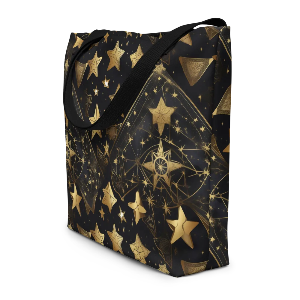 Gilded Constellation on Large Tote Bag W/ Pocket — Front
