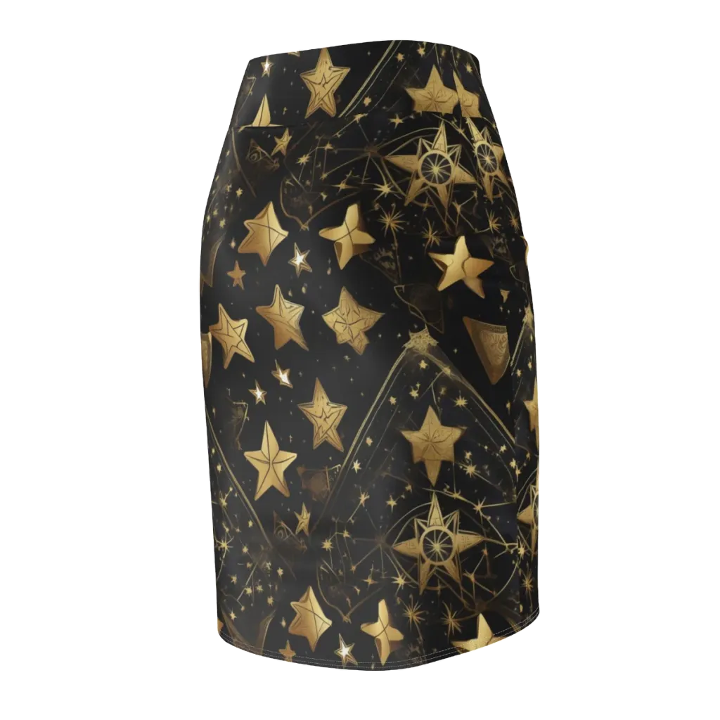 Gilded Constellation on Pencil Skirt — Back Side