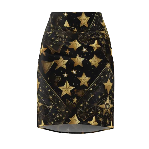Gilded Constellation on a Pencil Skirt