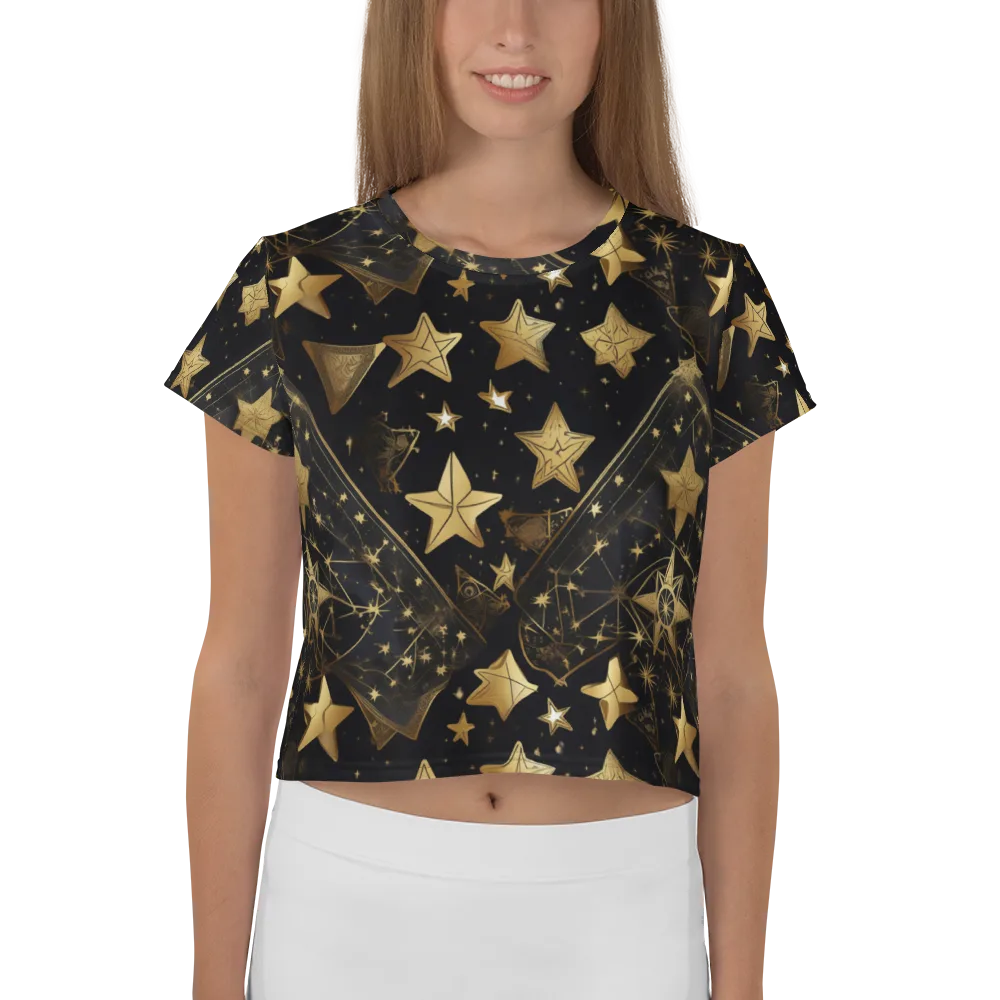 Gilded Constellation on Crop Tee — Front