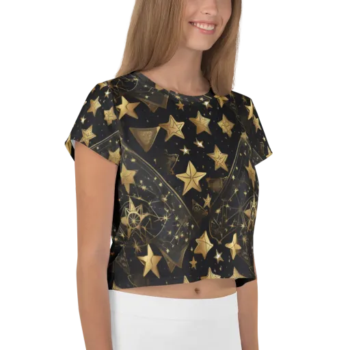 Gilded Constellation on a Crop Tee
