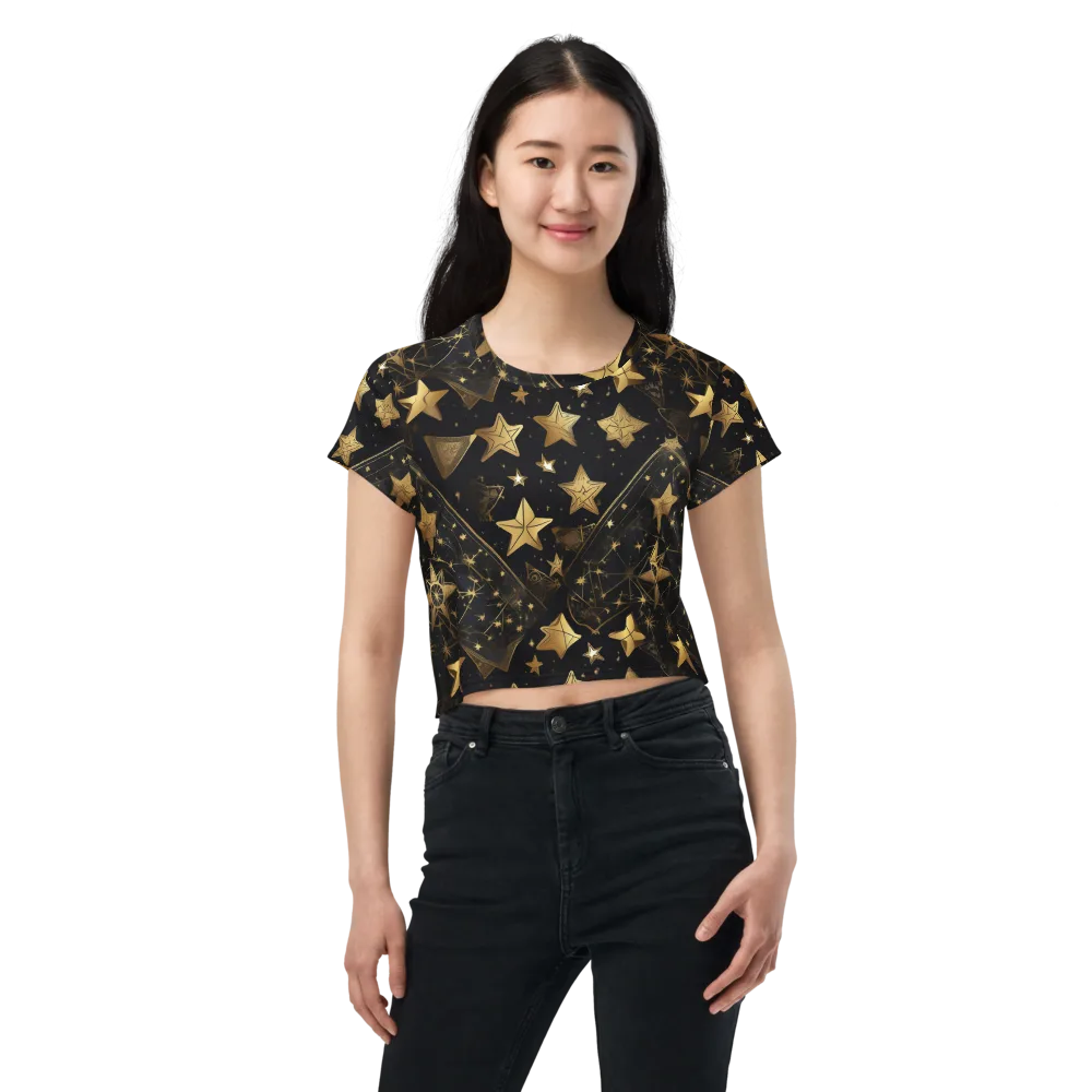 Gilded Constellation on Crop Tee — Front