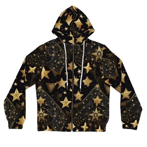 Gilded Constellation on a Women's Full-Zip Hoodie