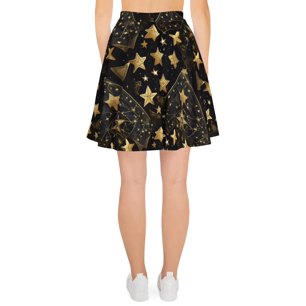 Gilded Constellation on Skater Skirt — Back