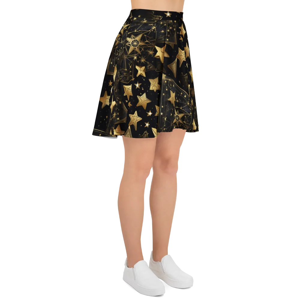 Gilded Constellation on Skater Skirt — Right