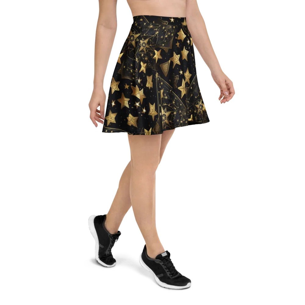 Gilded Constellation on Skater Skirt — Right