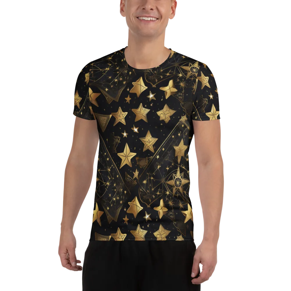 Gilded Constellation on Men's Athletic T-Shirt — Front