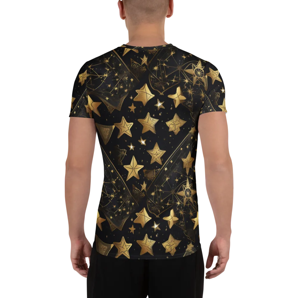 Gilded Constellation on Men's Athletic T-Shirt — Back