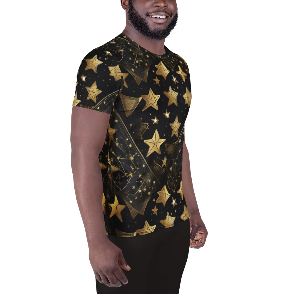 Gilded Constellation on Men's Athletic T-Shirt — Right