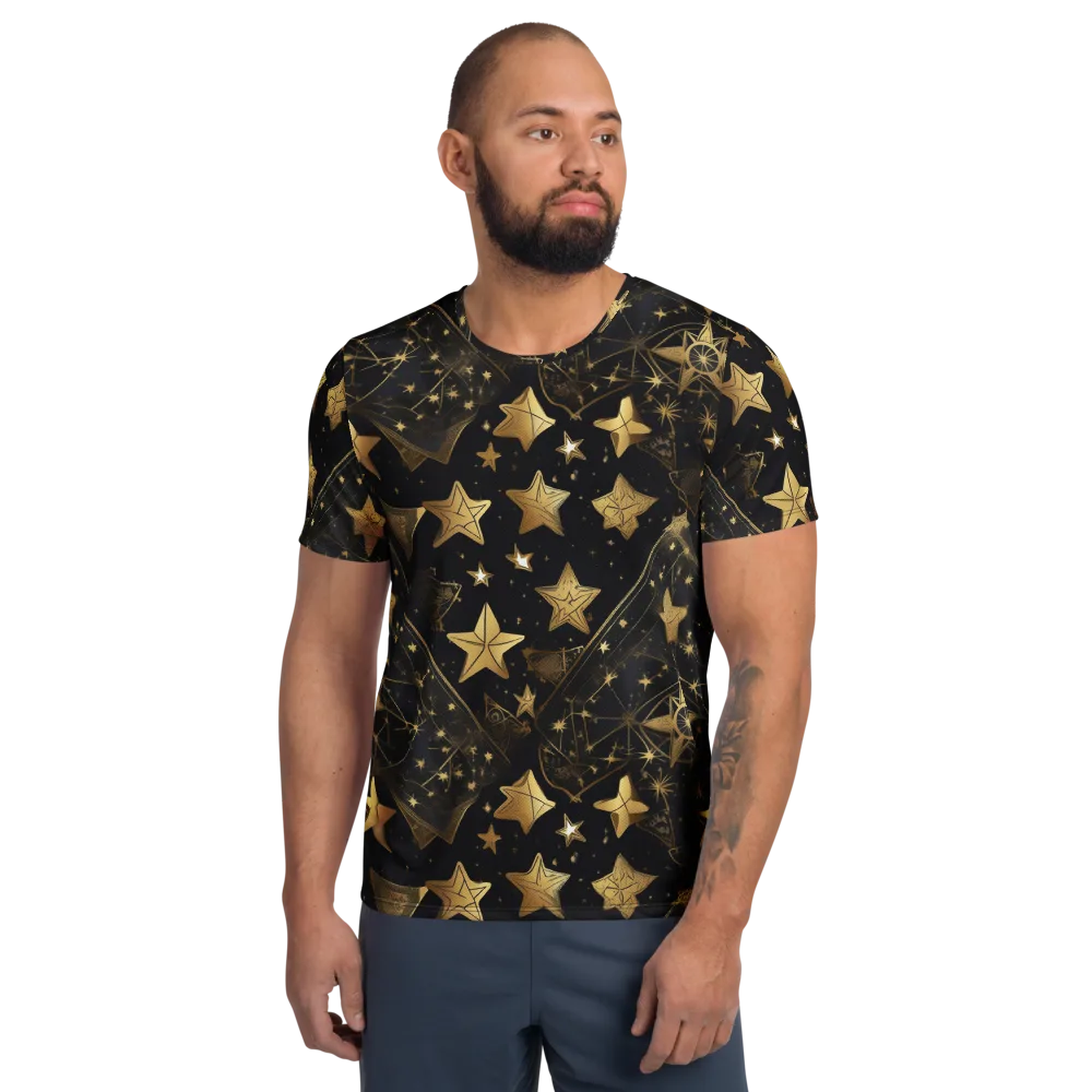 Gilded Constellation on Men's Athletic T-Shirt — Front