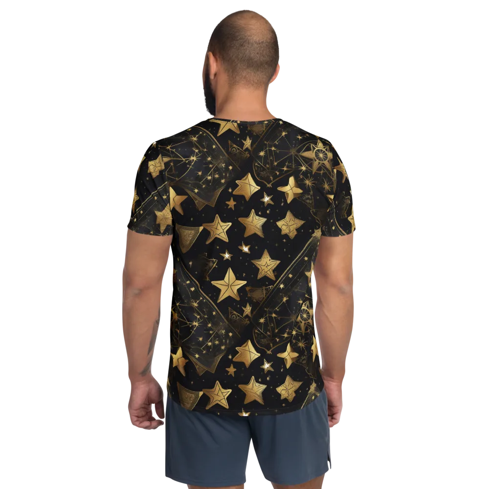 Gilded Constellation on Men's Athletic T-Shirt — Back