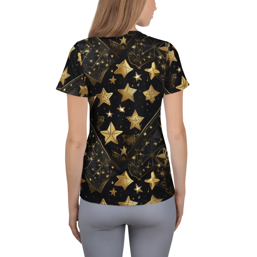Gilded Constellation on Women's Athletic T-Shirt — Back
