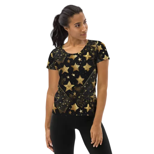 Gilded Constellation on a Women's Athletic T-Shirt