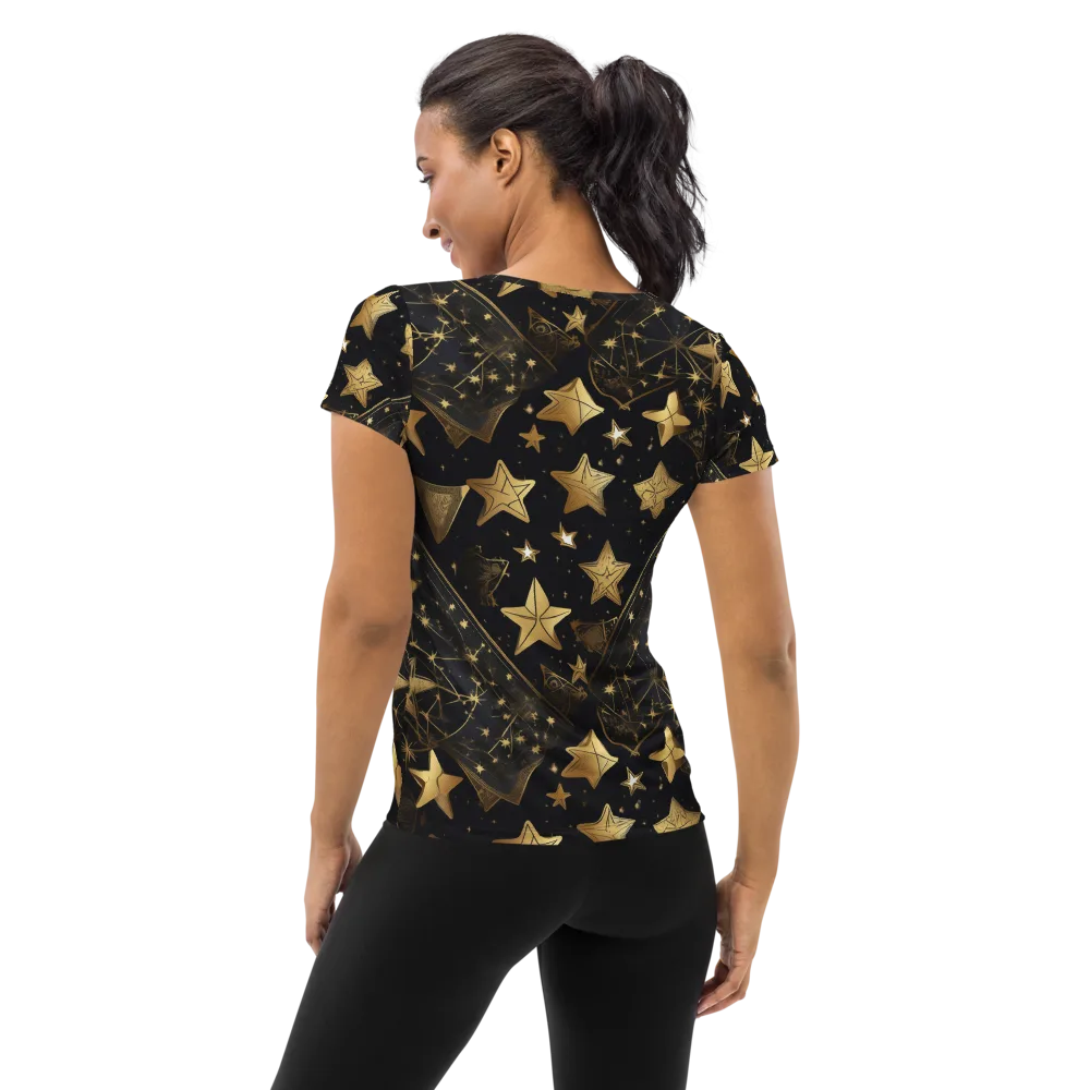 Gilded Constellation on Women's Athletic T-Shirt — Back