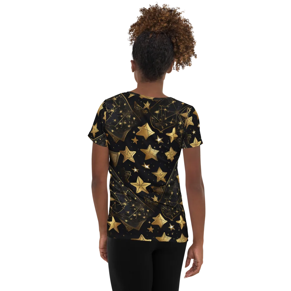Gilded Constellation on Women's Athletic T-Shirt — Back