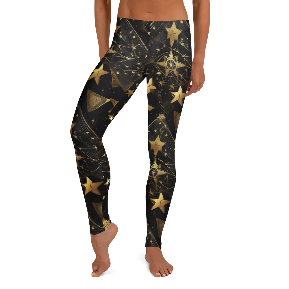 Gilded Constellation on Leggings — Front
