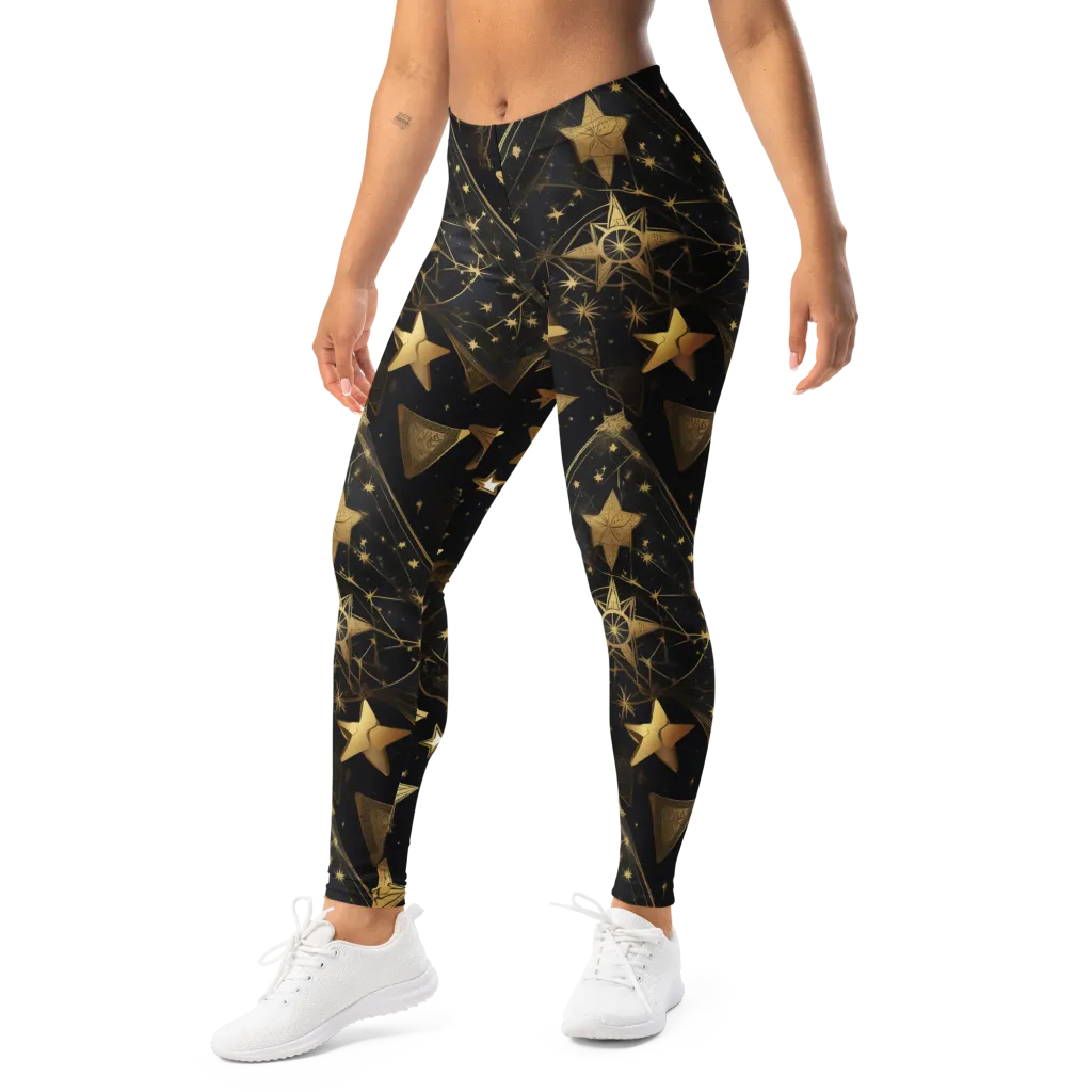 Gilded Constellation on Leggings — Left Front