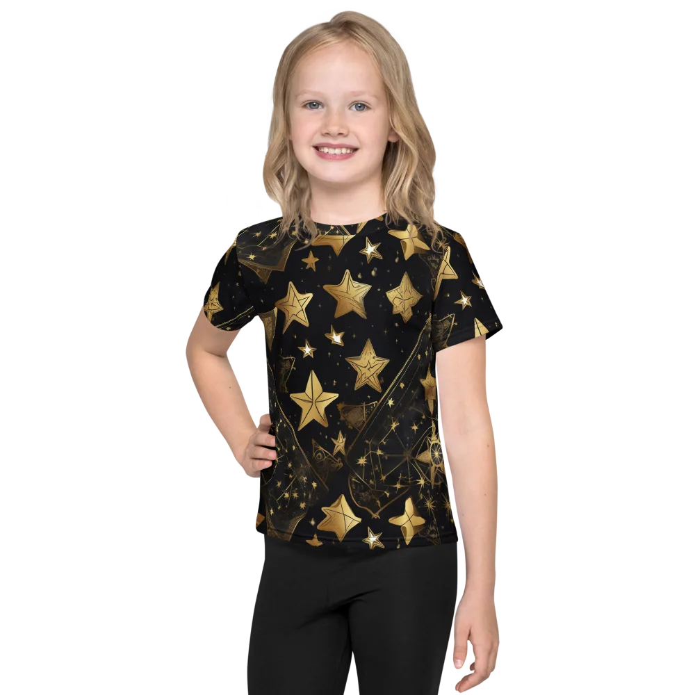Gilded Constellation on Kids Crew Neck T-Shirt — Front
