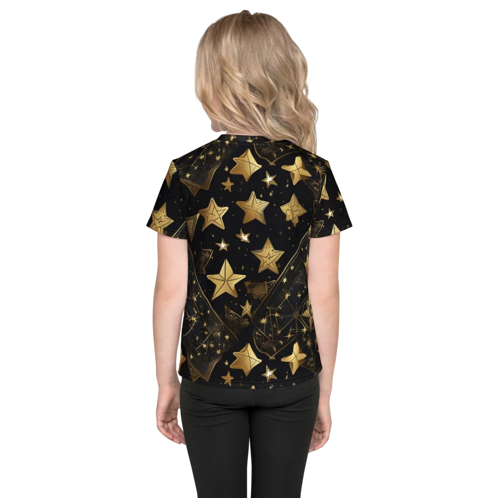 Gilded Constellation on Kids Crew Neck T-Shirt — Back
