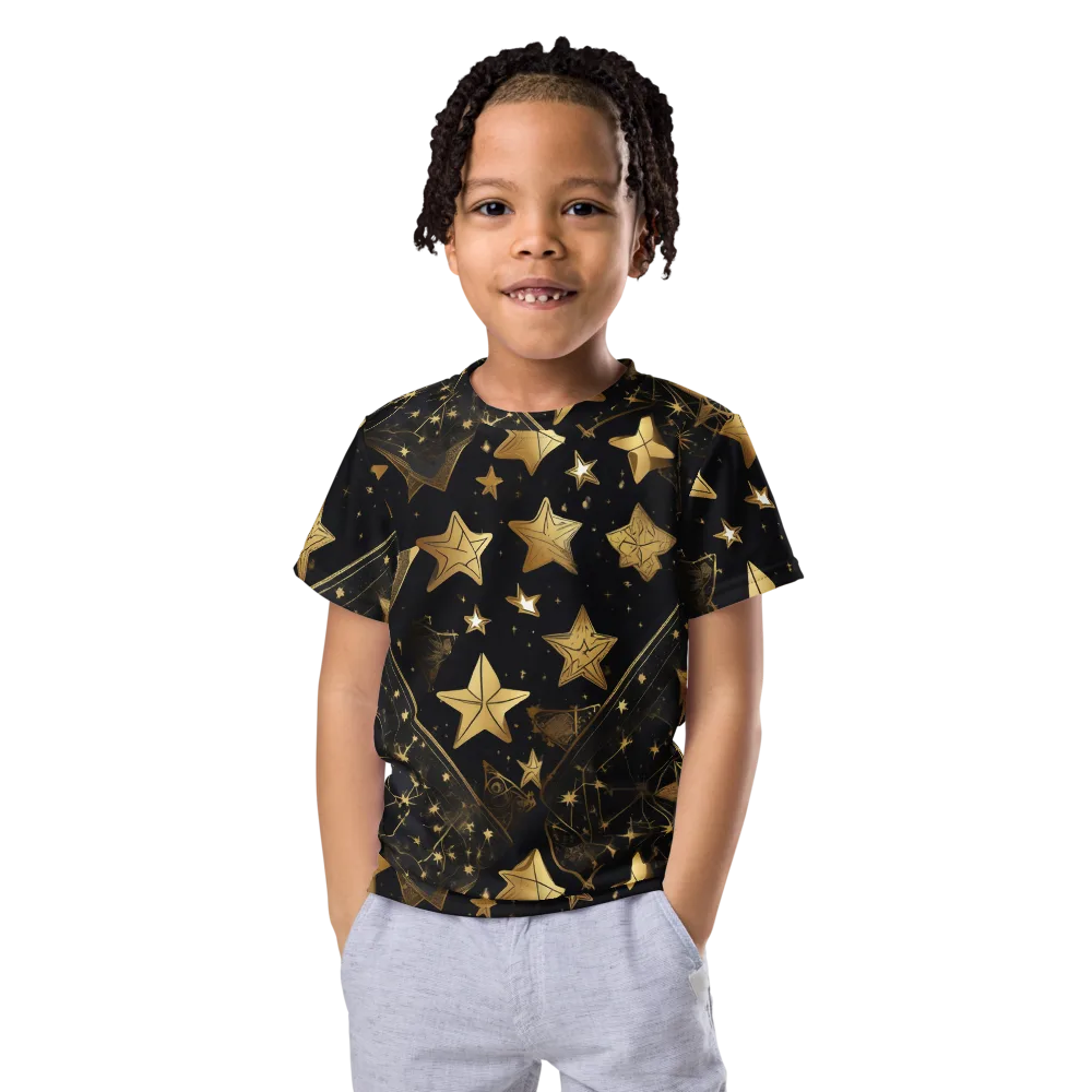 Gilded Constellation on Kids Crew Neck T-Shirt — Front