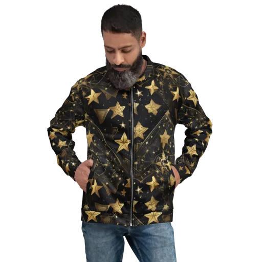 Gilded Constellation on a Bomber Jacket