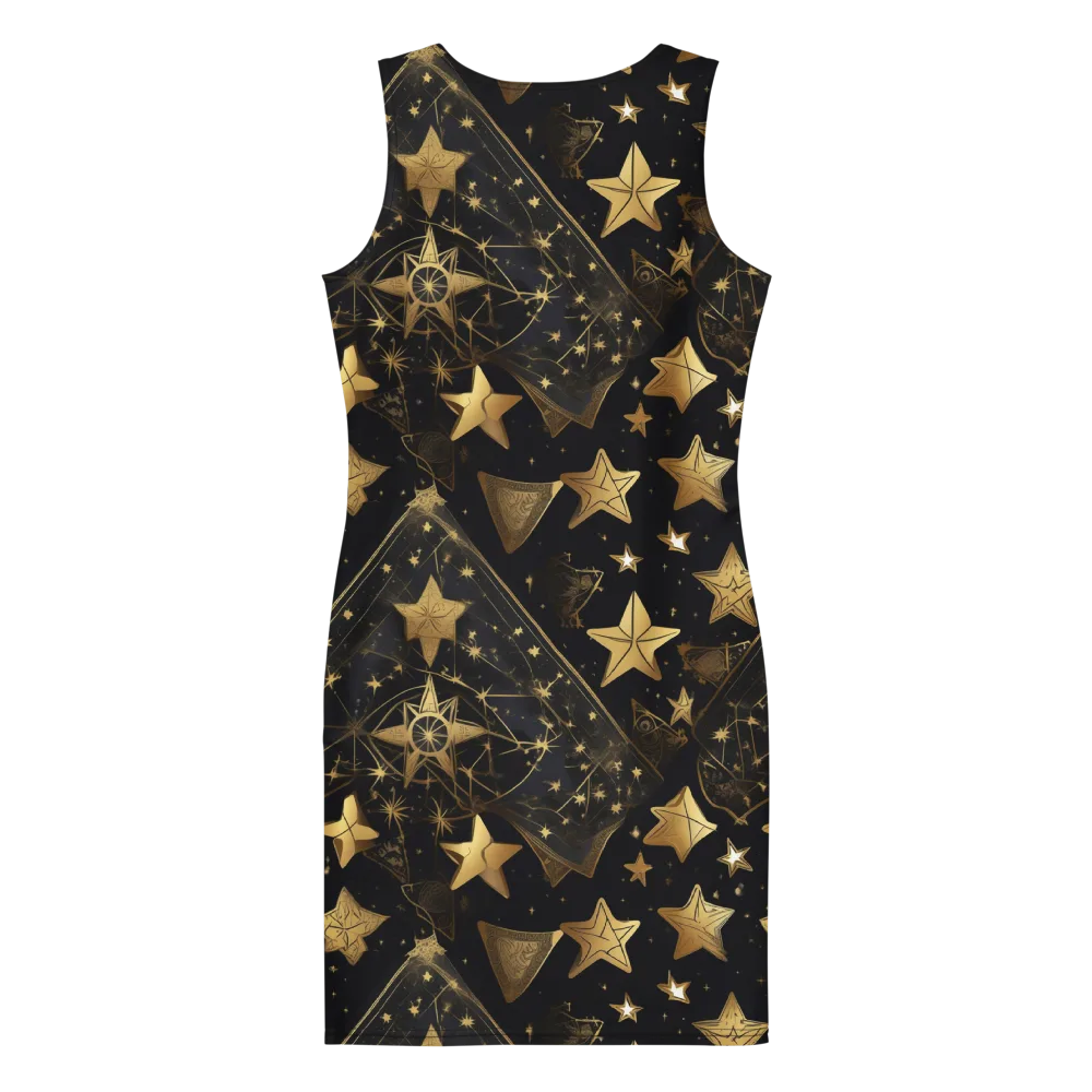 Gilded Constellation on Bodycon Dress — Back