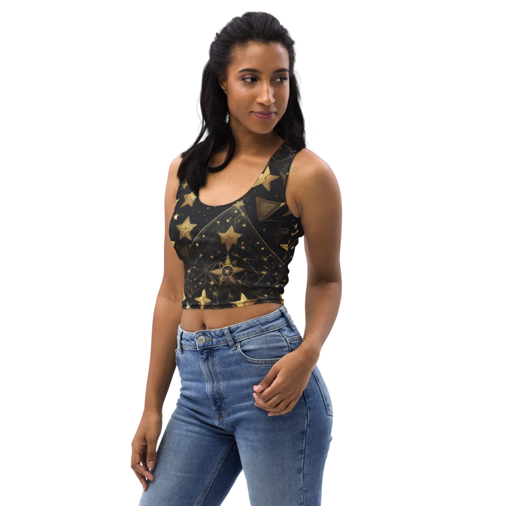 Gilded Constellation on Crop Top — Left Front