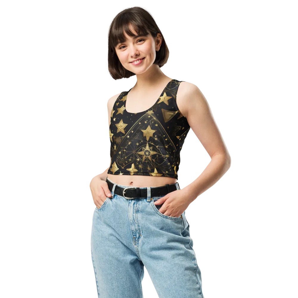 Gilded Constellation on Crop Top — Front